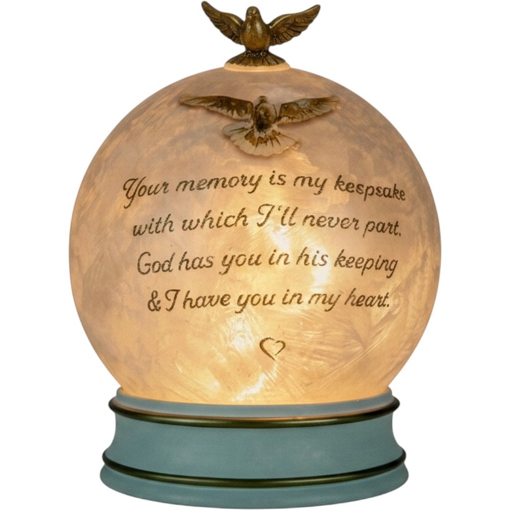 Cracker Barrel Round Memory Accent Light Dove Memorial Globe Gift New in Box